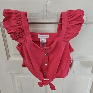 Bonnie Jean Pink Puff Sleeve Blouse